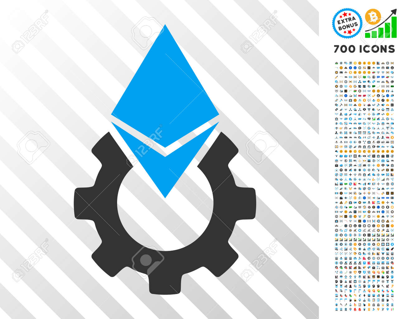 Ethereum Tools Gear Pictograph With 7 Hundred Bonus Bitcoin Mining - 